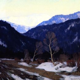 《劳伦斯荒野的初春早晨》克拉伦斯·加格诺(Clarence Gagnon)高清作品欣赏