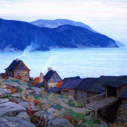 《北岸之夜》克拉伦斯·加格诺(Clarence Gagnon)高清作品欣赏