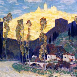 《锡耶纳之夜》克拉伦斯·加格诺(Clarence Gagnon)高清作品欣赏