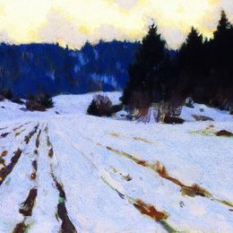 《雪上的沟壑》克拉伦斯·加格诺(Clarence Gagnon)高清作品欣赏
