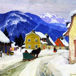 《劳伦坦村》克拉伦斯·加格诺(Clarence Gagnon)高清作品欣赏
