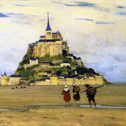 《圣米歇尔山，早晨》克拉伦斯·加格诺(Clarence Gagnon)高清作品欣赏