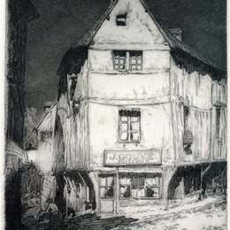 《蓬特-德-阿尔街月光街》克拉伦斯·加格诺(Clarence Gagnon)高清作品欣赏