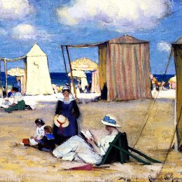 《迪纳尔的海滩》克拉伦斯·加格诺(Clarence Gagnon)高清作品欣赏