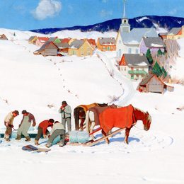 《冰的收获》克拉伦斯·加格诺(Clarence Gagnon)高清作品欣赏