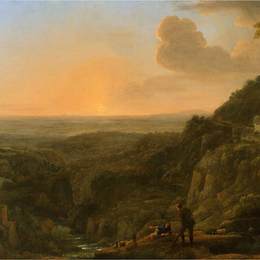 克劳德·洛兰(Claude Lorrain)高清作品:A view of the Roman Campagna from Tivoli