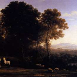 克劳德·洛兰(Claude Lorrain)高清作品:Landscape with Erminia in Discourse with the Old Man and his