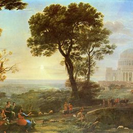 克劳德·洛兰(Claude Lorrain)高清作品:Veduta of Delphi, with a sacrificial procession