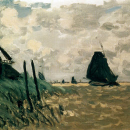 克劳德·莫奈(Claude Monet)高清作品:A Windmill near Zaandam