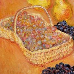 克劳德·莫奈(Claude Monet)高清作品:Basket of Graphes, Quinces and Pears