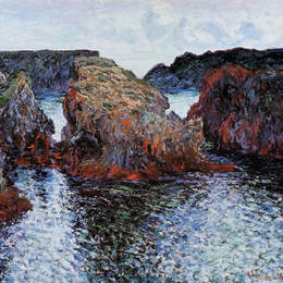 克劳德·莫奈(Claude Monet)高清作品:Belle-Ile, Rocks at Port-Goulphar