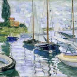 克劳德·莫奈(Claude Monet)高清作品:Boats at rest, at Petit-