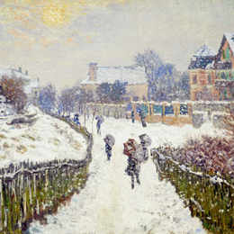 克劳德·莫奈(Claude Monet)高清作品:Boulevard Saint-Denis, Argenteuil, in Winter