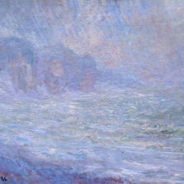 克劳德·莫奈(Claude Monet)高清作品:Cliffs at Pourville, Rain