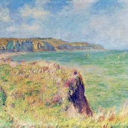 克劳德·莫奈(Claude Monet)高清作品:Edge of the Cliff at Pourville