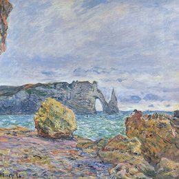 克劳德·莫奈(Claude Monet)高清作品:Etretat, the Beach and the Porte dAval