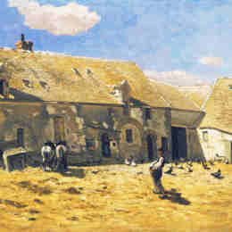克劳德·莫奈(Claude Monet)高清作品:Farmyard at Chailly