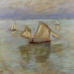 克劳德·莫奈(Claude Monet)高清作品:Fishing Boats at Pourville