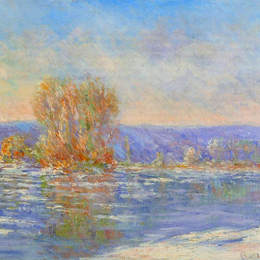 克劳德·莫奈(Claude Monet)高清作品:Floating Ice near Bennecourt