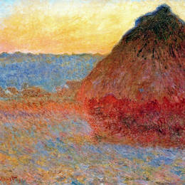 克劳德·莫奈(Claude Monet)高清作品:Grainstack, Impression in Pinks and Blues