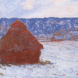 克劳德·莫奈(Claude Monet)高清作品:Grainstack in Overcast Weather, Snow Effect