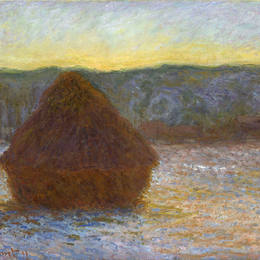 克劳德·莫奈(Claude Monet)高清作品:Grainstack, Thaw, Sunset