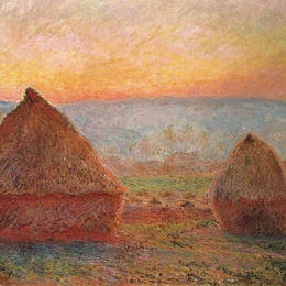 《夕阳下的吉维尼》克劳德·莫奈(Claude Monet)高清作品欣赏