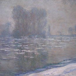 《浮冰，朦胧的早晨》克劳德·莫奈(Claude Monet)高清作品欣赏