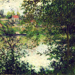 克劳德·莫奈(Claude Monet)高清作品:Ile de La Grande Jatte Through the Trees