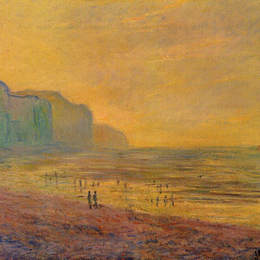 克劳德·莫奈(Claude Monet)高清作品:Low Tide at Pourville, Misty Weather