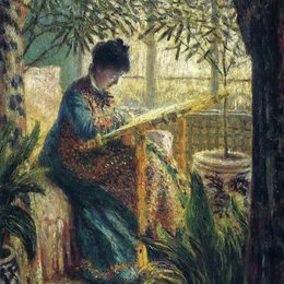 《莫奈夫人刺绣》克劳德·莫奈(Claude Monet)高清作品欣赏