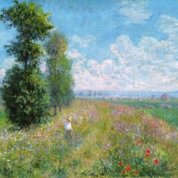 《白楊木草地》克劳德·莫奈(Claude Monet)高清作品欣赏