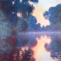 克劳德·莫奈(Claude Monet)高清作品:Misty Morning on the Seine in Bue