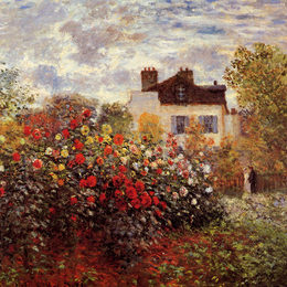 《莫奈在阿让特伊太阳的花园》克劳德·莫奈(Claude Monet)高清作品欣赏