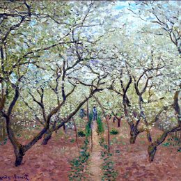 《盛开的果园》克劳德·莫奈(Claude Monet)高清作品欣赏