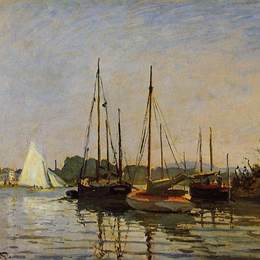 克劳德·莫奈(Claude Monet)高清作品:Pleasure Boats, Argenteuil, c.1872-3 (oil on canvas)