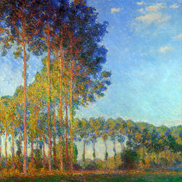 克劳德·莫奈(Claude Monet)高清作品:Poplars on the Banks of the River Epte, Seen from the Marsh