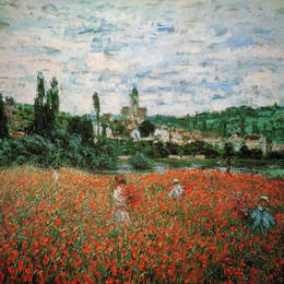 《维修尔附近罂粟场》克劳德·莫奈(Claude Monet)高清作品欣赏