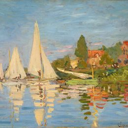 《帆船赛在阿让特伊》克劳德·莫奈(Claude Monet)高清作品欣赏