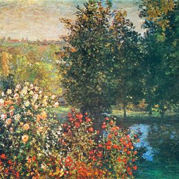 克劳德·莫奈(Claude Monet)高清作品:Roses in the Hoshede`s Garden at Montregon