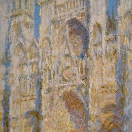 《鲁昂大教堂的门面，西，阳光》克劳德·莫奈(Claude Monet)高清作品欣赏