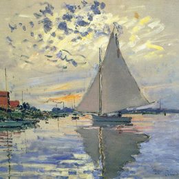《小艇上的帆船》克劳德·莫奈(Claude Monet)高清作品欣赏