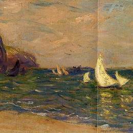 克劳德·莫奈(Claude Monet)高清作品:Sailboats at Sea, Pourville