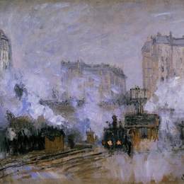 克劳德·莫奈(Claude Monet)高清作品:Saint-Lazare Station, Arrival of a Train