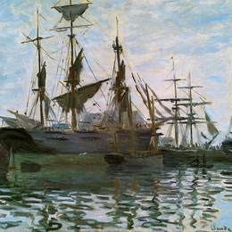 《船在港口》克劳德·莫奈(Claude Monet)高清作品欣赏