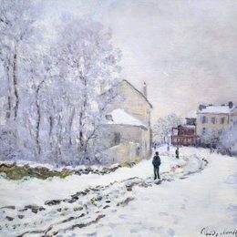 《阿让特伊的雪》克劳德·莫奈(Claude Monet)高清作品欣赏