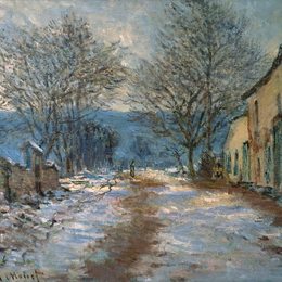 克劳德·莫奈(Claude Monet)高清作品:Snow Effect at Limetz