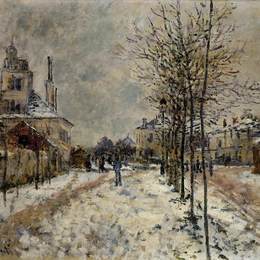 《雪效应，蓬图瓦兹在阿让特伊大道》克劳德·莫奈(Claude Monet)高清作品欣赏