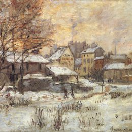 《夕阳雪效应》克劳德·莫奈(Claude Monet)高清作品欣赏