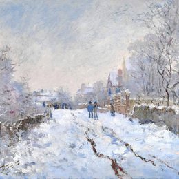 《阿爾雪景》克劳德·莫奈(Claude Monet)高清作品欣赏